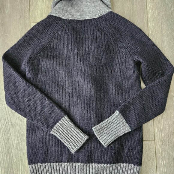 J.Crew women's blue and gray wool shawl collar grandpa style cardigan size XXS - Picture 7 of 7